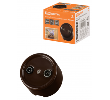 Розетка TV+R оконечная коричневая «Болонь» TDM