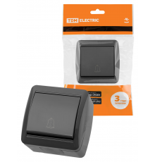 Кнопка звонковая открытой установки IP44 6А серая "Селигер" TDM