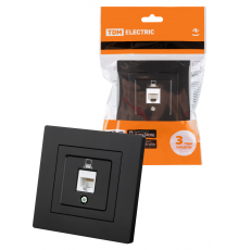 Розетка компьютерная RJ45 черная "Сенеж" TDM