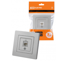 Розетка компьютерная RJ45 серебр. металлик "Сенеж" TDM