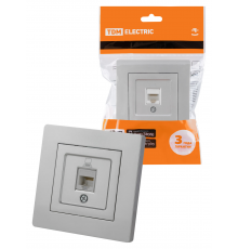 Розетка компьютерная RJ45 серебр. металлик "Сенеж" TDM
