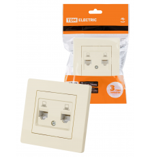 Розетка компьютерная двойная RJ45 сл. кость "Сенеж" TDM