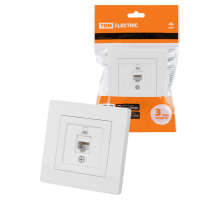 Розетка компьютерная RJ45 белая "Сенеж" TDM