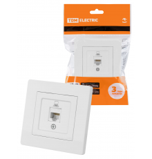 Розетка компьютерная RJ45 белая "Сенеж" TDM