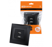 Розетка 2USB порт 2,1А 5В графит "Лама" TDM