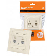 Розетка компьютерная двойная RJ45 сл. кость "Лама" TDM