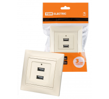 Розетка 2USB порт 2,1А 5В сл. кость "Лама" TDM