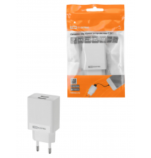 Сетевое зарядное устройство, СЗУ 7, Quick Charge 3.0, 3 А, 2 USB, белый, TDM