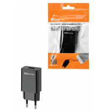 Сетевое зарядное устройство, СЗУ 6, Quick Charge 3.0, 3 А, 1 USB, черный, TDM