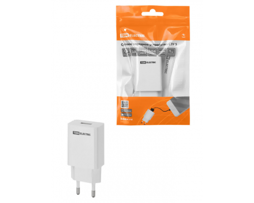 Сетевое зарядное устройство, СЗУ 5, Quick Charge 3.0, 3 А, 1 USB, белый, TDM Сетевое зарядное устройство, СЗУ 5, Quick Charge 3.0, 3 А, 1 USB, белый, TDM