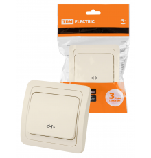 Перекрестный выключатель 1-кл. 10А сл. кость "Валдай" TDM