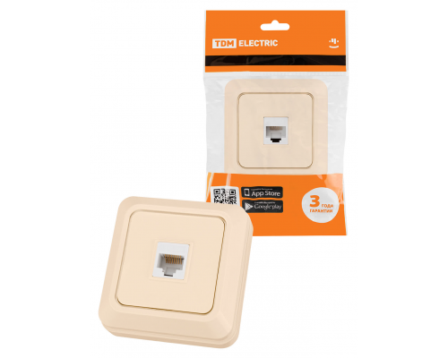 Розетка компьютерная (RJ-45) открытой установки IP20, сл. кость "Ладога" TDM