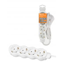 Удлинитель бытовой "Люкс" 4 гнезда, 7 м, с/з, с з/ш, ПВС 3х1,5 мм2, 16 А, 250 В, 3700 Вт TDM У1-43172