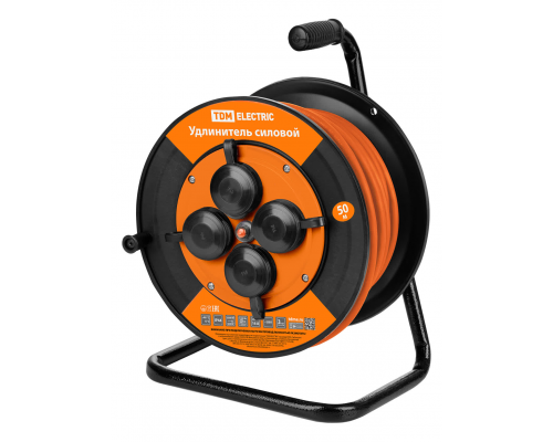 Удлинитель силовой УКз16-004 TDM (IP44 4 места/50м ПВС 3х1,0) УС1-43127