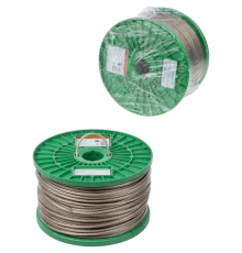 Трос стальной в полимерной оболочке поверенный ТСП-П-4-130, диаметр 4 мм, длина 130 м, катушка, TDM