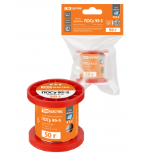 Припой ПОСу 95-5, проволока, ГОСТ 21931-76, Ø1 мм, 50 г, катушка, инд. упак., "Алмаз" TDM