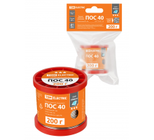 Припой ПОС 40, проволока, ГОСТ 21931-76, Ø1 мм, 200 г, катушка, инд. упак., "Алмаз" TDM