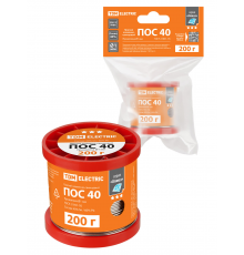 Припой ПОС 40, проволока, ГОСТ 21931-76, Ø1 мм, 200 г, катушка, инд. упак., "Алмаз" TDM