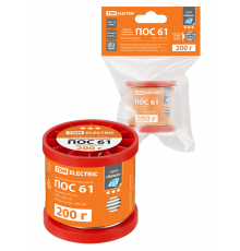 Припой ПОС 61, проволока, ГОСТ 21931-76, Ø2 мм, 200 г, катушка, инд. упак., "Алмаз" TDM