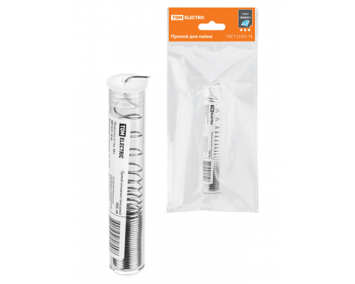 Припой ПОС 40, проволока, ГОСТ 21931-76, Ø1 мм, 10 г, колба, серия "Алмаз" TDM