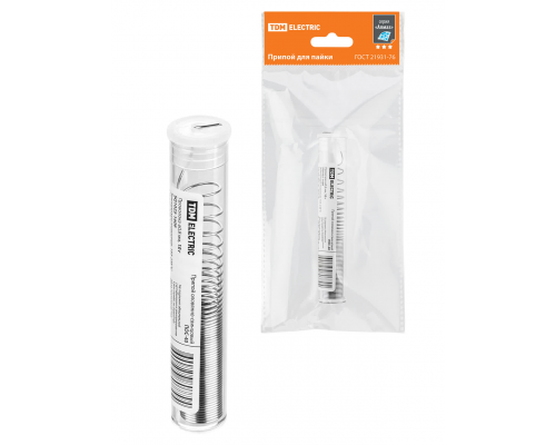 Припой ПОС 40, проволока, ГОСТ 21931-76, Ø0,8 мм, 10 г, колба, серия "Алмаз" TDM