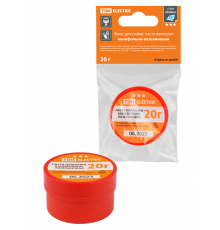 Флюс для пайки, паста паяльная канифольно-вазелиновая, 20 г, банка, инд. упаковка, серия "Алмаз" TDM