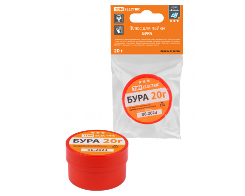 Флюс для пайки, БУРА, 20 г, банка, инд. упаковка, серия "Алмаз" TDM