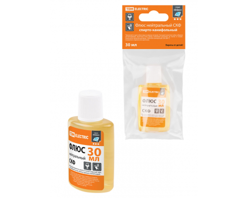 Флюс нейтральный СКФ, спирто-канифольный, 30 мл, дозатор, инд. упаковка, серия "Алмаз" TDM