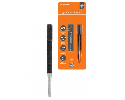 Добойник Ø2 мм, длина 100 мм, углеродистая сталь, блистер "Гранит" TDM