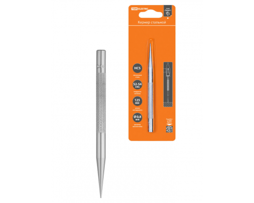 Кернер Ø0,8 мм, длина 125 мм, высокоуглеродистая сталь, блистер "Гранит" TDM