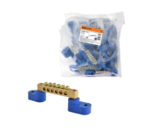 Шина "N" нулевая 6х9мм на двух угл. изоляторах 6 групп TDM