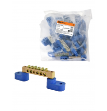 Шина "N" нулевая 6х9мм на двух угл. изоляторах 6 групп TDM