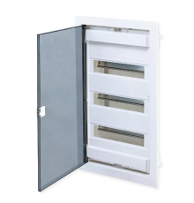 Щит встраиваемый 3 ряда, 36+6 мод., прозрач. дверца, IP40