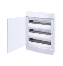 Щит встраиваемый, 3 ряда, 54 мод., белая дверца, IP40