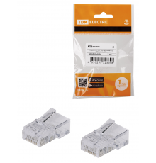 Разъем RJ-45 UTP для кабеля кат. 5Е, 8P8C (2 шт), TDM