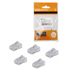 Разъем RJ-45 UTP для кабеля кат. 5Е, 8P8C (5 шт), TDM