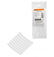 Набор трубок термоусаживаемых, не поддерживающих горение, клеевых, длиной 10 см ТТк(3:1) "Моноцвет, прозрачный 6,4/2,0 TDM"