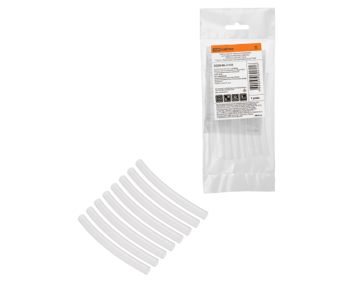 Набор трубок термоусаживаемых, не поддерживающих горение, клеевых, длиной 10 см ТТк(3:1) "Моноцвет, прозрачный 6,4/2,0 TDM"