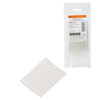 Набор трубок термоусаживаемых, не поддерживающих горение, клеевых, длиной 10 см ТТк(3:1) "Моноцвет, прозрачный 4,8/1,5 TDM"