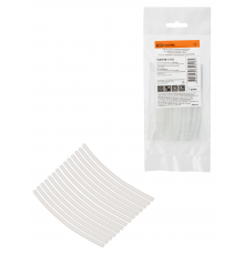 Набор трубок термоусаживаемых, не поддерживающих горение, клеевых, длиной 10 см ТТк(3:1) "Моноцвет, прозрачный 2,4/0,8 TDM"