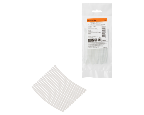 Набор трубок термоусаживаемых, не поддерживающих горение, клеевых, длиной 10 см ТТк(3:1) "Моноцвет, прозрачный 2,4/0,8 TDM"