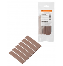 Набор трубок термоусаживаемых, не поддерживающих горение, клеевых, длиной 10 см ТТкНГ(3:1) "Моноцвет, коричневый 12,7/4,3 TDM"