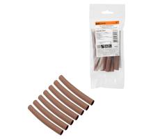Набор трубок термоусаживаемых, не поддерживающих горение, клеевых, длиной 10 см ТТкНГ(3:1) "Моноцвет, коричневый 9,5/3,0 TDM"