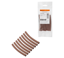 Набор трубок термоусаживаемых, не поддерживающих горение, клеевых, длиной 10 см ТТкНГ(3:1) "Моноцвет, коричневый 7,9/2,65 TDM"