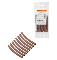 Набор трубок термоусаживаемых, не поддерживающих горение, клеевых, длиной 10 см ТТкНГ(3:1) "Моноцвет, коричневый 7,9/2,65 TDM"