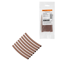 Набор трубок термоусаживаемых, не поддерживающих горение, клеевых, длиной 10 см ТТкНГ(3:1) "Моноцвет, коричневый 6,4/2,0 TDM"