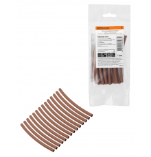 Набор трубок термоусаживаемых, не поддерживающих горение, клеевых, длиной 10 см ТТкНГ(3:1) "Моноцвет, коричневый 4,8/1,5 TDM"