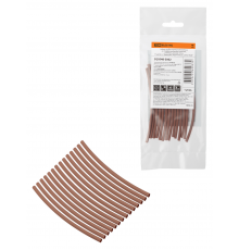 Набор трубок термоусаживаемых, не поддерживающих горение, клеевых, длиной 10 см ТТкНГ(3:1) "Моноцвет, коричневый 2,4/0,8 TDM"