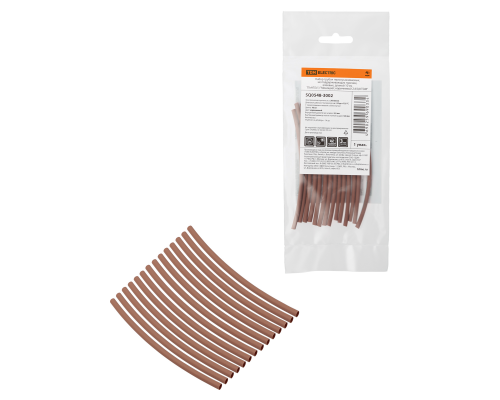 Набор трубок термоусаживаемых, не поддерживающих горение, клеевых, длиной 10 см ТТкНГ(3:1) "Моноцвет, коричневый 2,4/0,8 TDM"