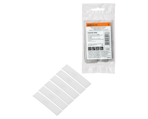 Набор трубок термоусаживаемых, не поддерживающих горение, клеевых, длиной 10 см ТТкНГ(3:1) "Моноцвет, белый 12,7/4,3 TDM"